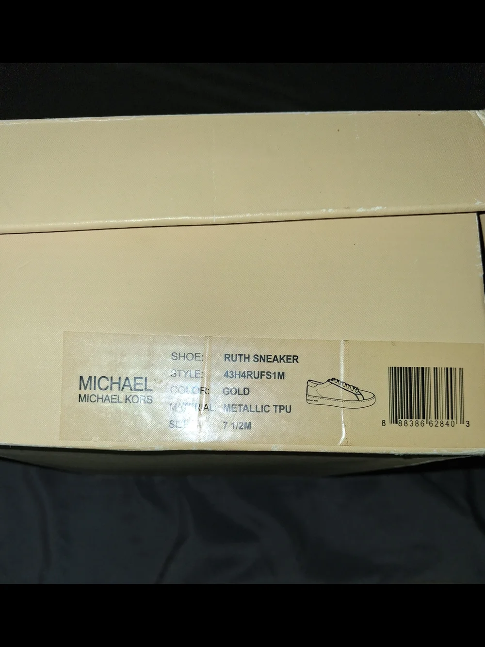 Michael Kors Gold Metallic Low-Top Sneakers with Tan Laces